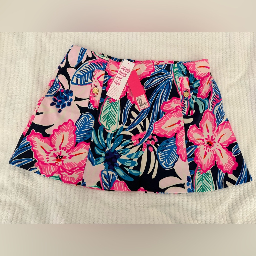 Lilly Pulitzer Madison Skort High Tide Navy Sugar Mambo XL ** See description**